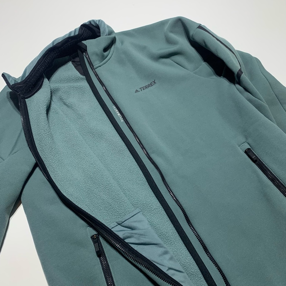 Adidas Terrex Teal Light Fleece Climaheat Jacket Full Zip Mens Size M - Picture 4 of 6